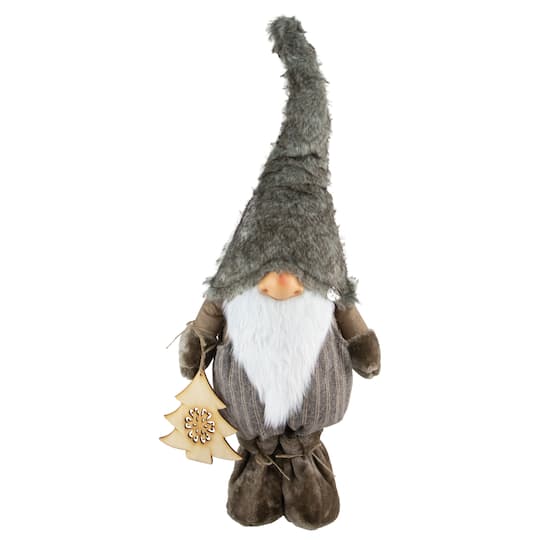 33" Gray & White Woodland Gnome with Striped Pants Christmas Figurine By Northlight | 33" x 14" x 10" | Michaels®
